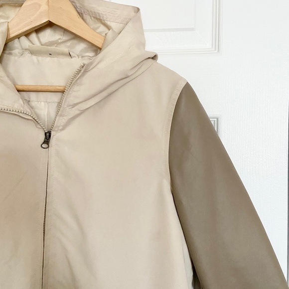 🧥 NOISY MAY UTILITY RAIN COAT W/ LEATHER SLEEVES - Picture 3 of 10